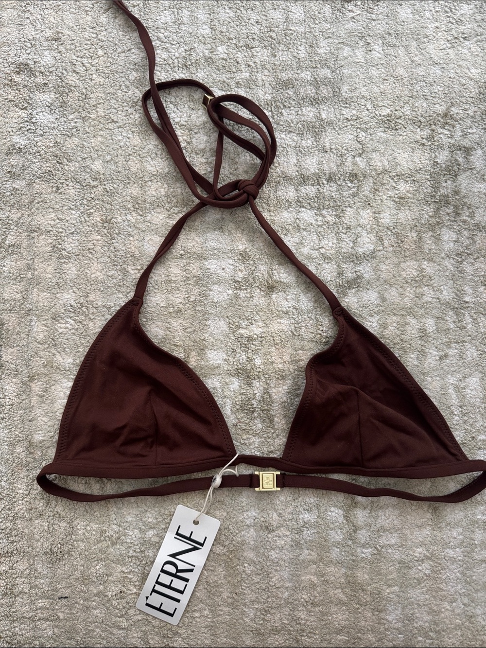 Eterne Brown Triangle Bikini Top